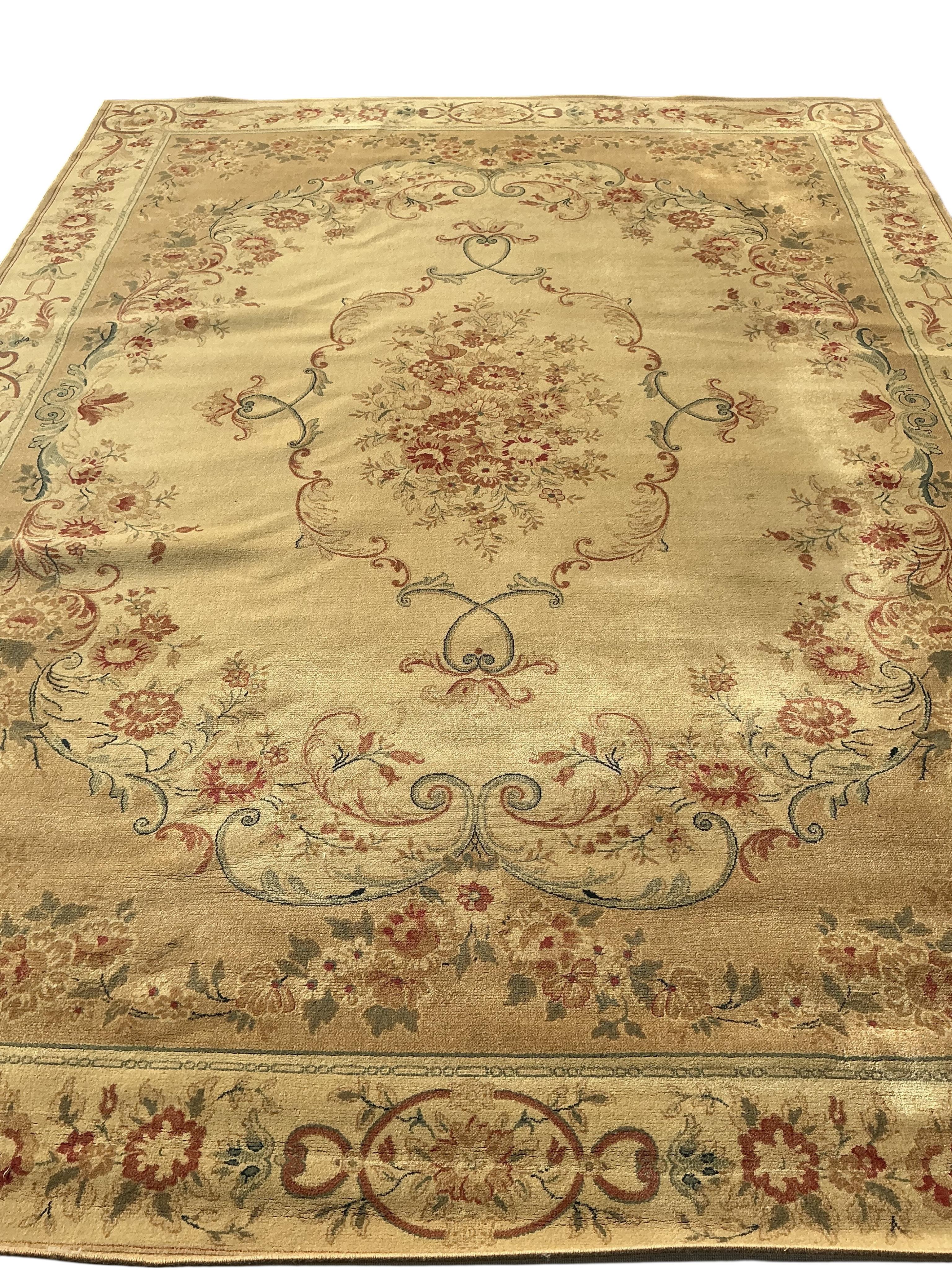 A Belgian Aubusson style wool carpet, 365 x 275cm